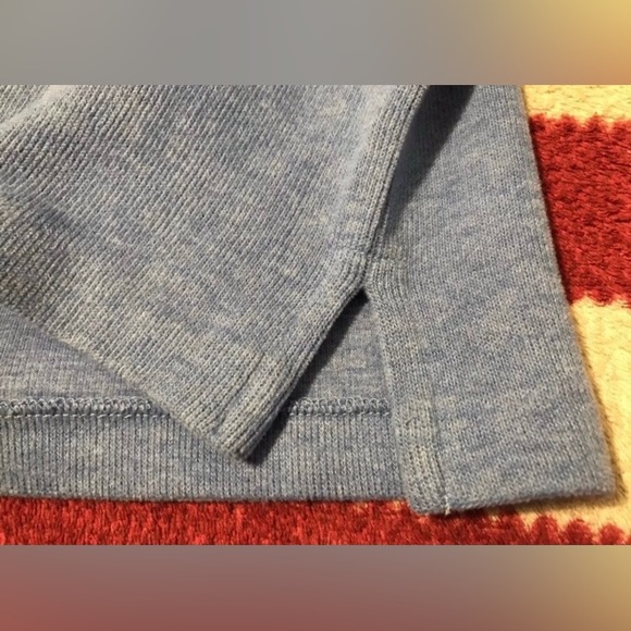 Vintage Polo Ralph Lauren Blue 1/2 Zip Sweater L Beach Pwing stadium Cp Bear Usa